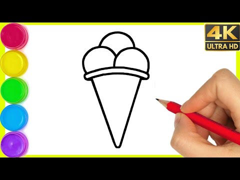 Learn to Draw an Ice Cream Cone, Ice Cream Month Activity, July Activity,  Summer Activity #coolart